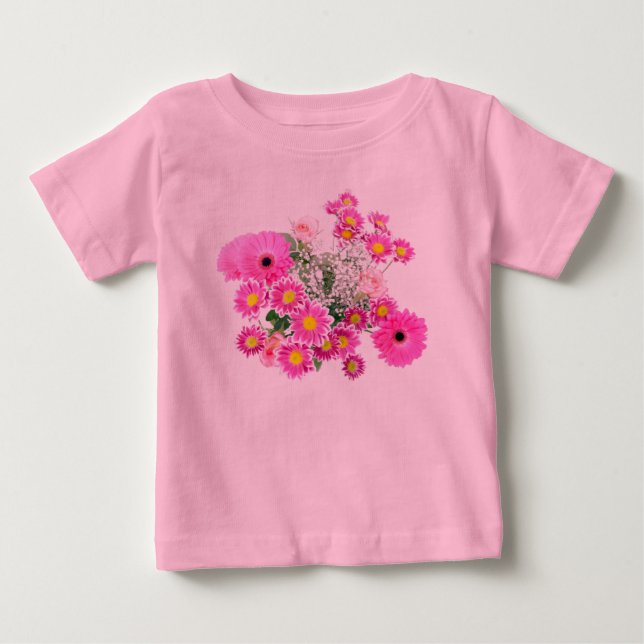 Camiseta De Bebé Flores rosas bonitos Bebé Tutu Bodysuit (Anverso)