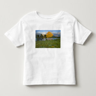 Camiseta De Bebé Flores silvestres a lo largo del lago Swiftcurrent