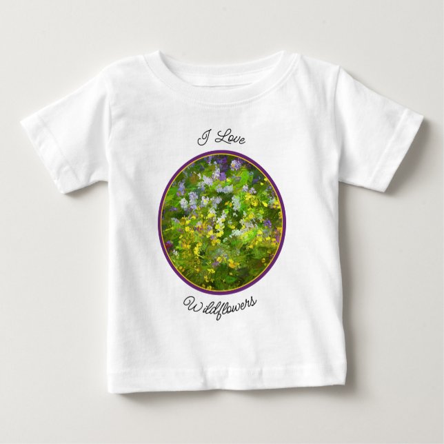 Camiseta De Bebé Flores silvestres Impasto Pintura - Arte de flores (Anverso)