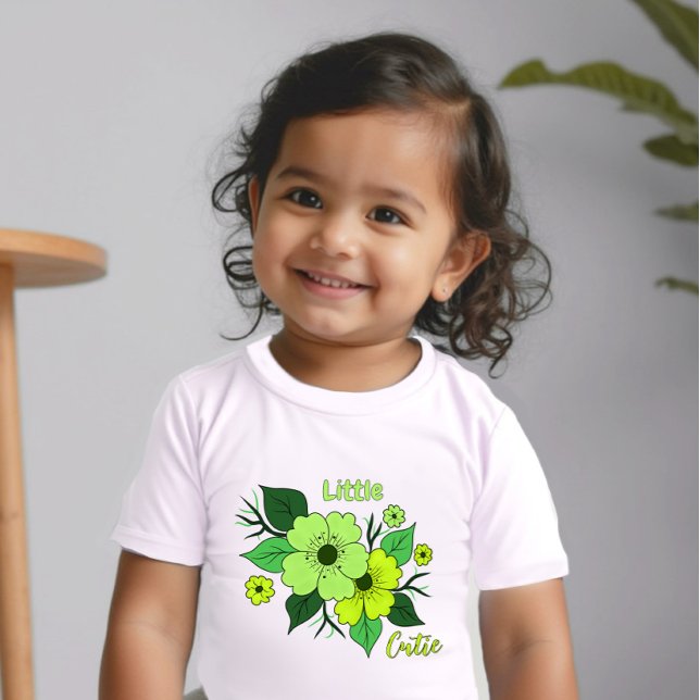 Camiseta De Bebé Flores verdes (Subido por el creador)