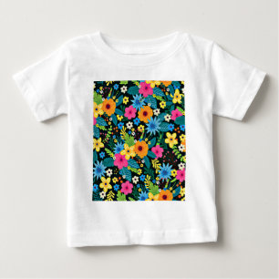 Camiseta De Bebé Flores Vibrantes Ditsy Patrón Floral Diseño-43785