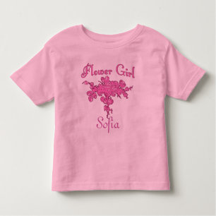 Camiseta De Bebé FLORISTA personalizado con el ramo rosado grande