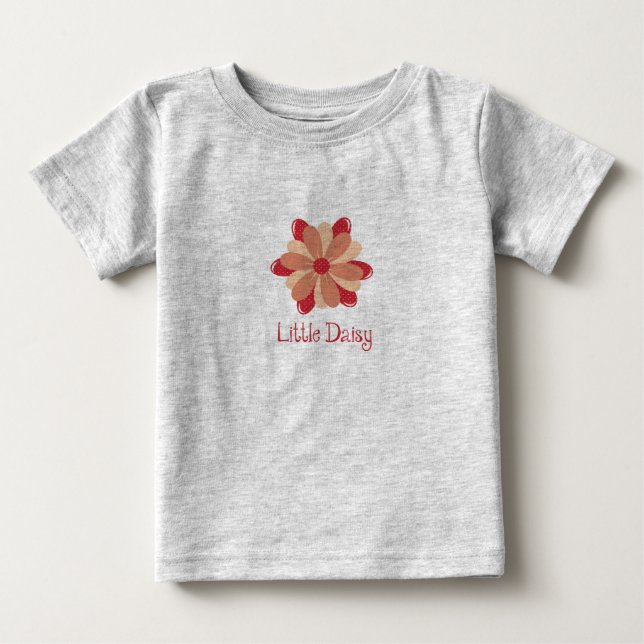 Camiseta De Bebé flower daisy cute little red (Anverso)