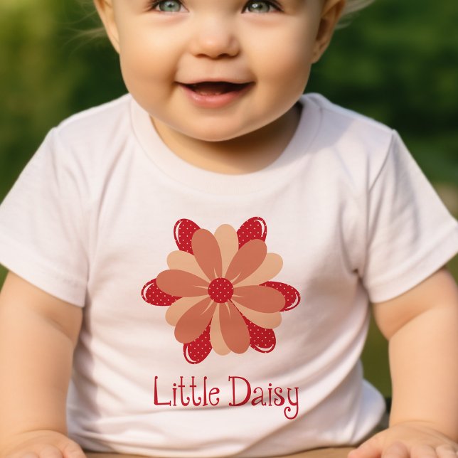Camiseta De Bebé flower daisy cute little red (Subido por el creador)