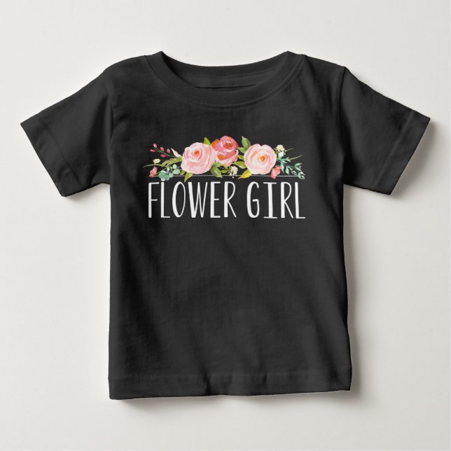 Camiseta De Bebé Flower Girl Baby Tee | Noviaria (Anverso)