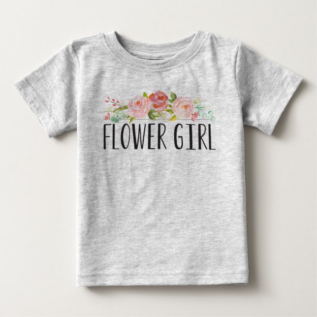 Camiseta De Bebé Flower Girl Baby Tee | Noviaria (Anverso)