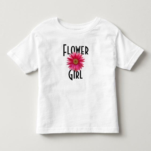 Camiseta De Bebé Flower Girl Pink Gerbera Daisy Boda (Anverso)
