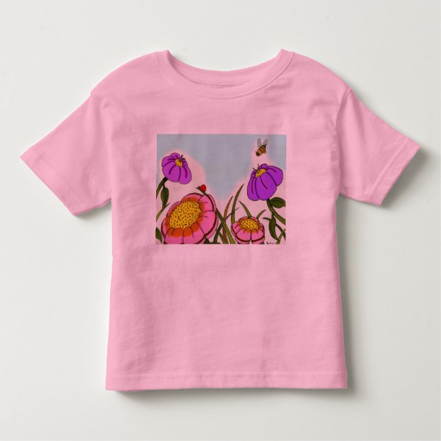 Camiseta De Bebé Flower Meadow Toddler Ringer T-Shirt (Anverso)