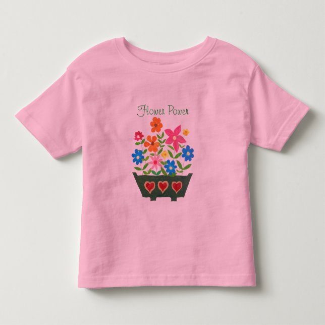 Camiseta de bebé 'Flower Power' (Anverso)