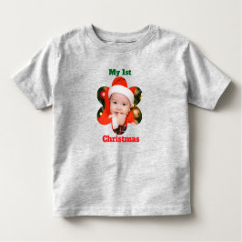 Camiseta De Bebé Flower Shape My 1st Christmas Photo