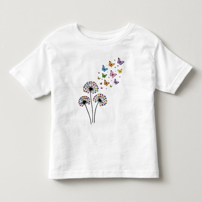 Camiseta De Bebé Flujo de mariposas de diente de león (Anverso)