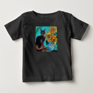 CAMISETA DE BEBÉ FLUJOS CON CAT EN TURQUÍA AZUL