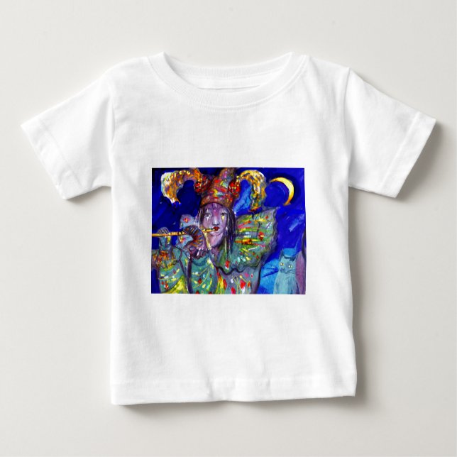 Camiseta De Bebé FLUTISTA EN AZUL / Noche de Carnaval veneciana (Anverso)