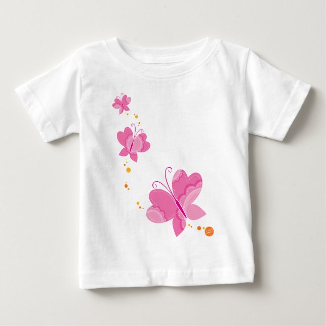 Camiseta De Bebé FLUTTERBY BUTTERFLIES :: serie de tres 1 (Anverso)