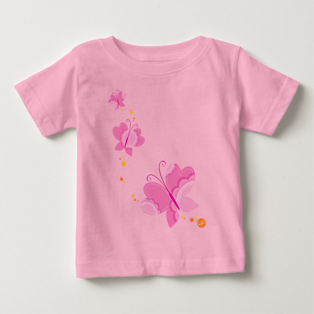 Camiseta De Bebé FLUTTERBY BUTTERFLIES :: serie de tres 1 (Anverso)