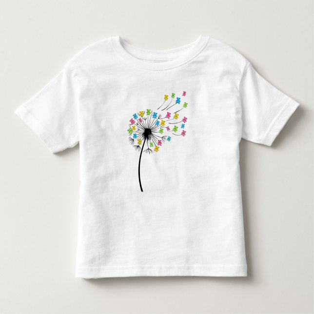 Camiseta De Bebé Flying cute bears dandelion flow (Anverso)