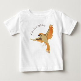 Camiseta De Bebé Flying Sparrow Guay Moderno Bird Unisex Cute Perso