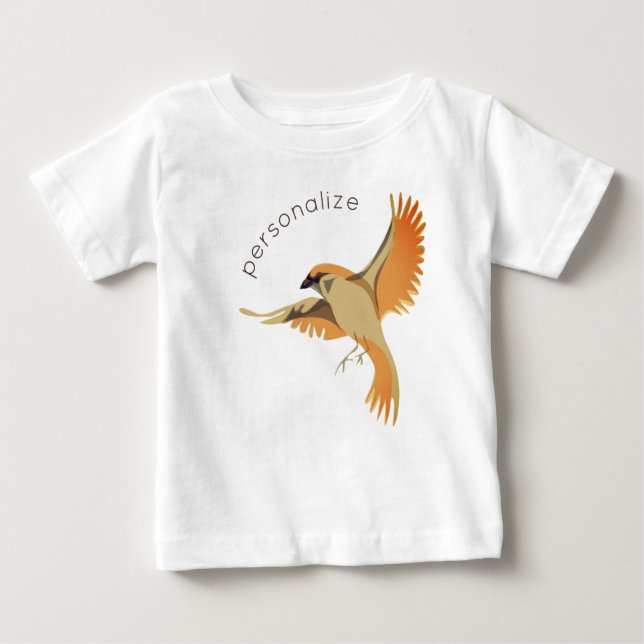 Camiseta De Bebé Flying Sparrow Guay Moderno Bird Unisex Cute Perso (Anverso)
