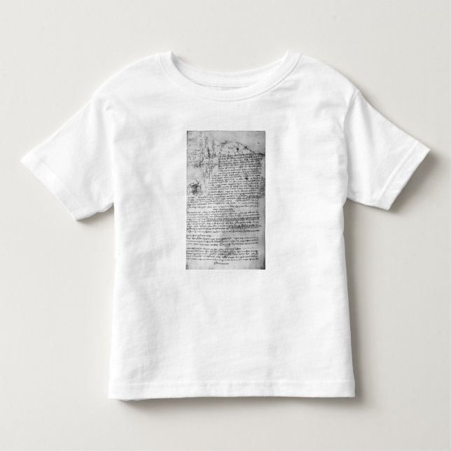 Camiseta De Bebé Fol.145v-b, página del cuaderno de da Vinci (Anverso)
