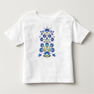 Camiseta De Bebé Folk azul y verde