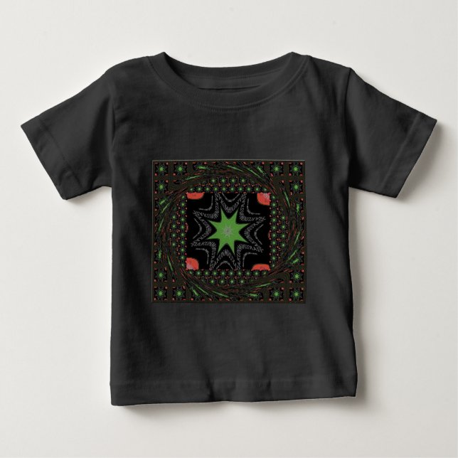 Camiseta De Bebé Fondo de estrellas de remolque (Anverso)