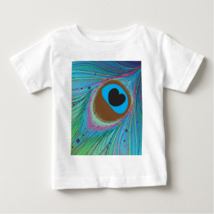 Camiseta De Bebé Fondo de las líneas de plumas de Peacock