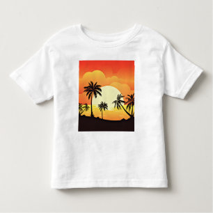 Camiseta De Bebé Fondo de verano con palmeras-32134