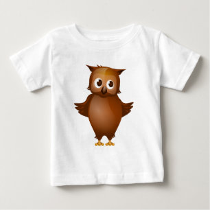 Camiseta De Bebé Fondo Editable - búho lindo de Brown