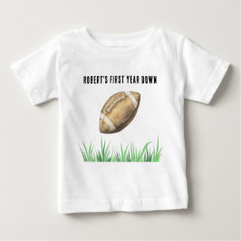 Camiseta De Bebé Football First Year Down Birthday Party