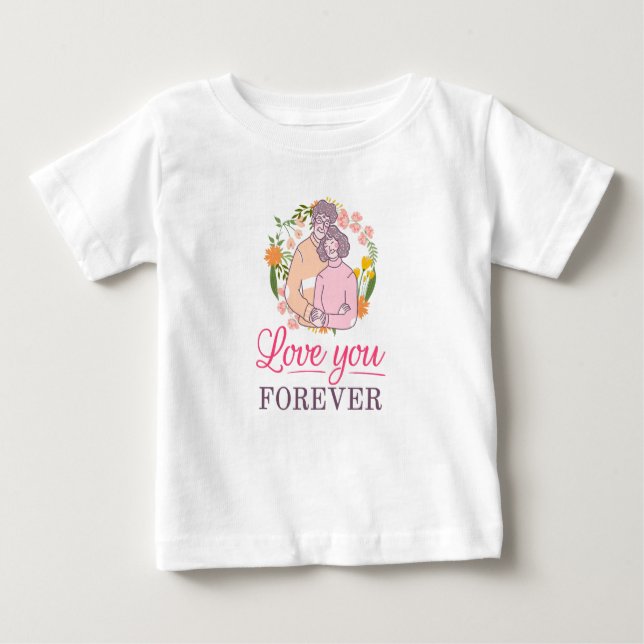 Camiseta De Bebé Forever in Love Couple Embrace Design (Anverso)
