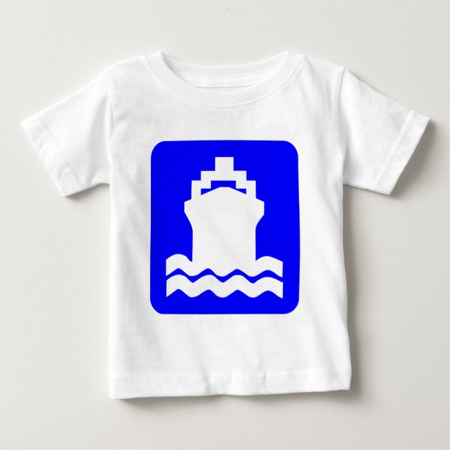 Camiseta De Bebé Forma de barco - Azul (Anverso)