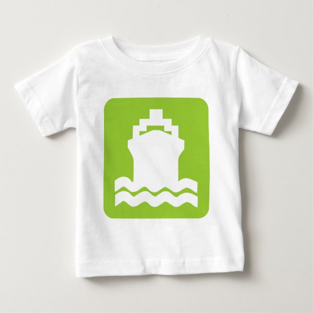 Camiseta De Bebé Forma de barco - Verde marciano (Anverso)