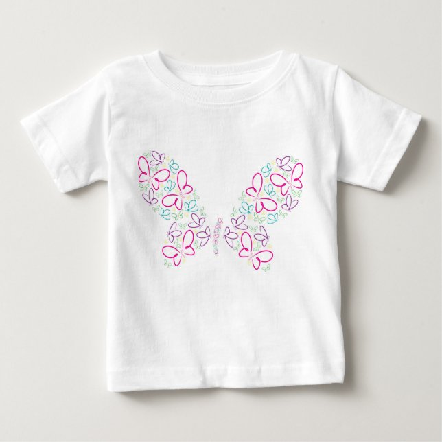 Camiseta De Bebé Formas de mariposa (Anverso)