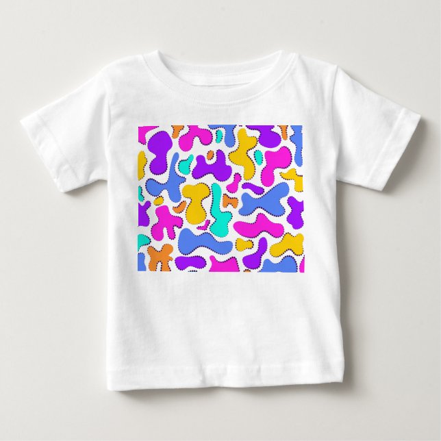 Camiseta De Bebé Formas líquidas de ácido brillante (Anverso)