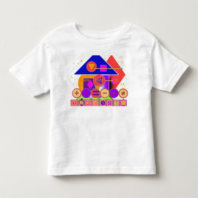 Camiseta De Bebé Formas Números Símbolos Niños (Anverso)