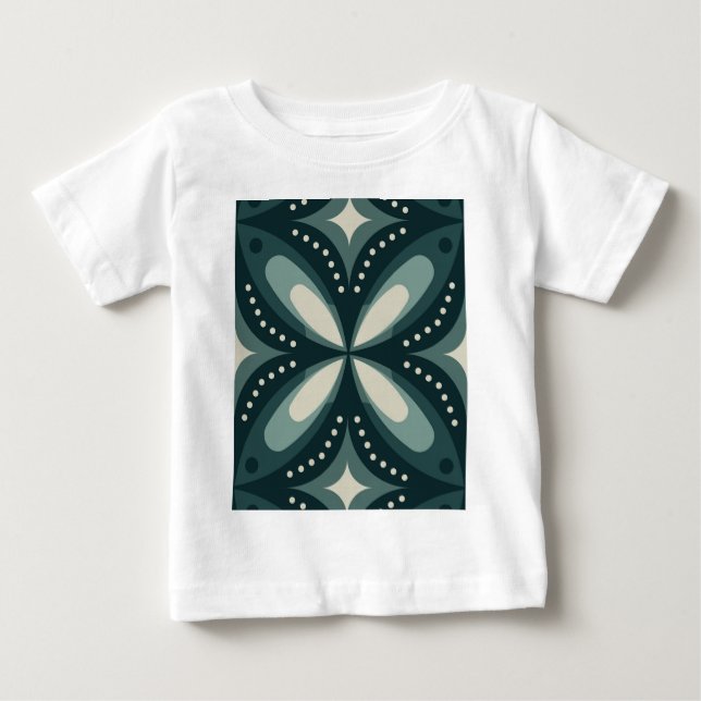 Camiseta De Bebé formas verdes retro (Anverso)