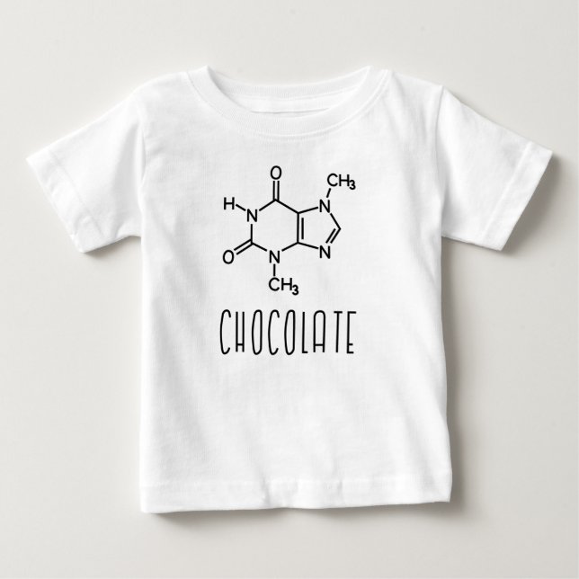 Camiseta De Bebé Fórmula química molecular de teobromina de chocola (Anverso)