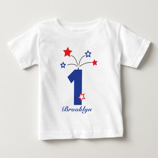 Camiseta De Bebé Forth of July First Birthday Outfit (Anverso)