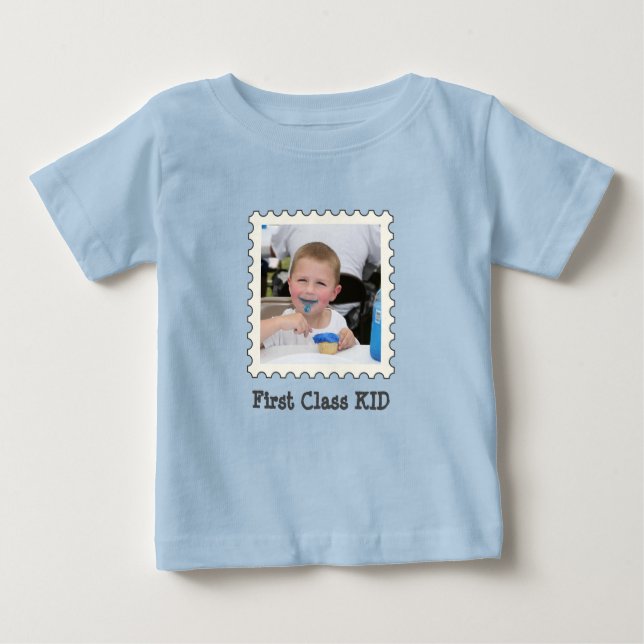 Camiseta De Bebé Foto cuadrada del mejor niño de la primera clase p (Anverso)