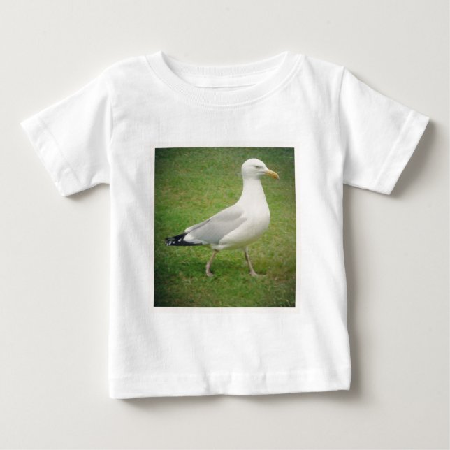 Camiseta De Bebé Foto cuadrada - Gaviota caminante (Anverso)