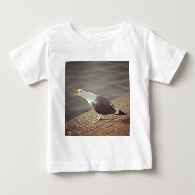 Camiseta De Bebé Foto cuadrada - Gaviota de despertar (Anverso)