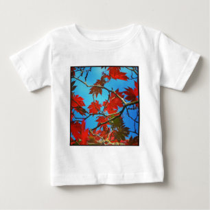 Camiseta De Bebé Foto cuadrada - Hojas de otoño rojas
