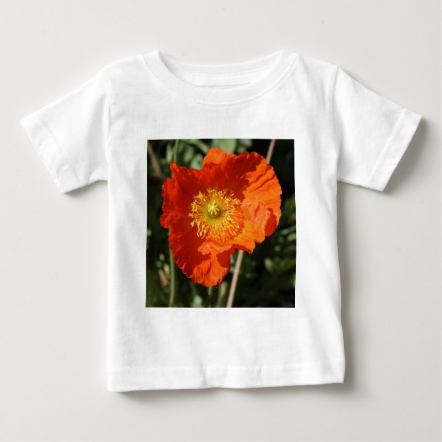 Camiseta De Bebé Foto cuadrada - Naranja amapola (Anverso)
