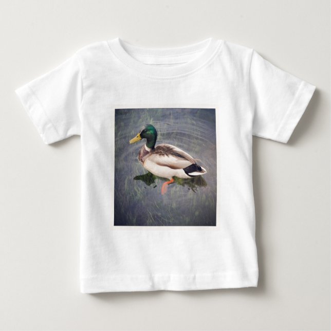Camiseta De Bebé Foto cuadrada - Pato Mallard (Anverso)