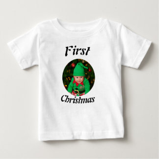 Camiseta De Bebé Foto de Navidad del bebé