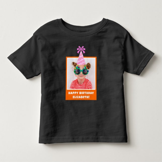 Camiseta De Bebé Foto de niño personalizada Feliz cumpleaños con Go (Anverso)