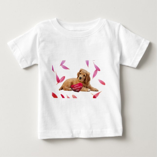 Camiseta De Bebé Foto de perro el día de San Valentín (Anverso)