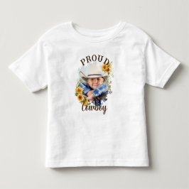 Camiseta De Bebé Foto de vaquero personalizada con texto y acento d