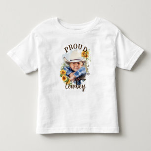 Camiseta De Bebé Foto de vaquero personalizada con texto y acento d