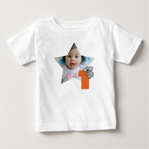 Camiseta De Bebé Foto personalizada cumpleaños 1 año, Un año dulce,